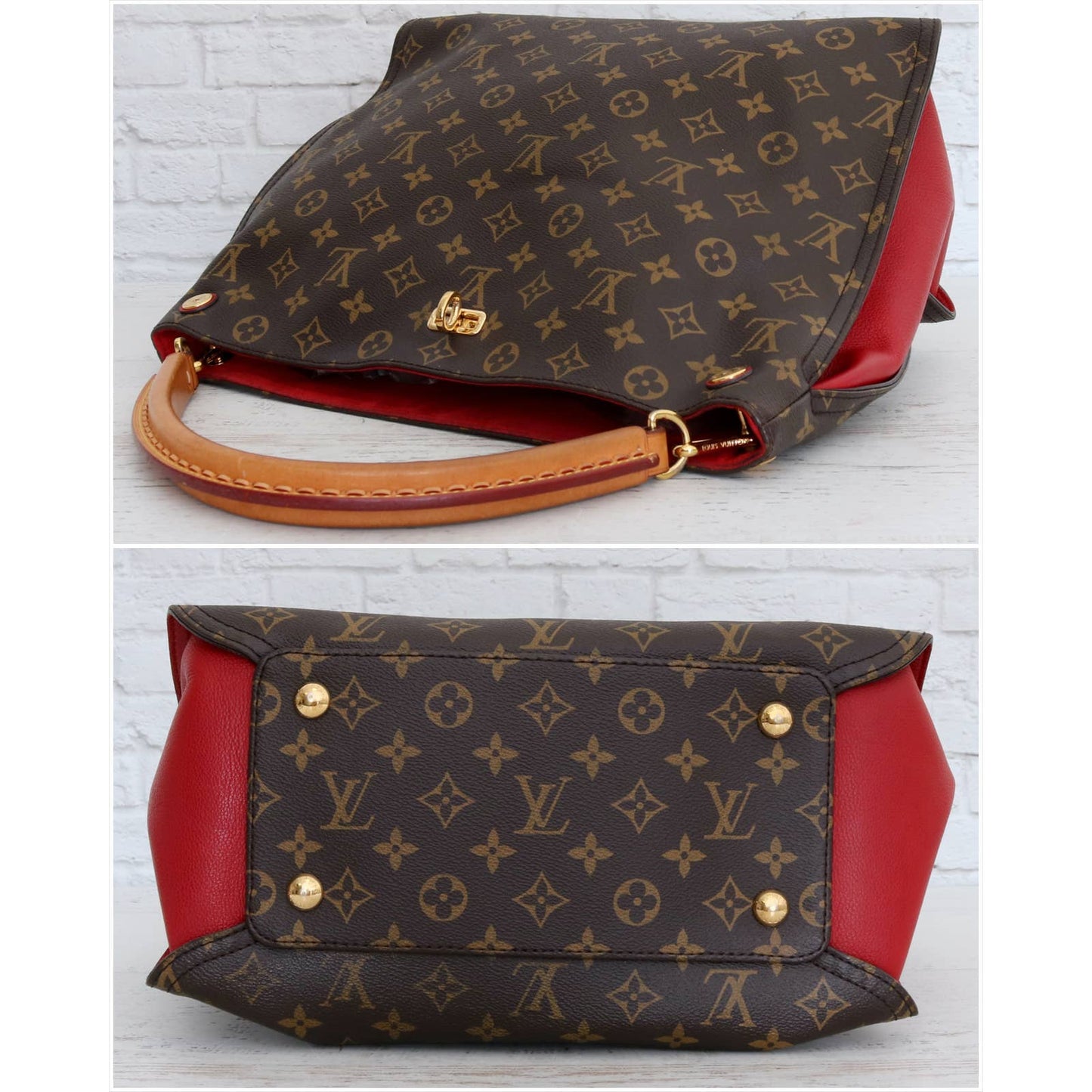 Louis Vuitton Gaia Hobo Red Monogram Shoulder Bag