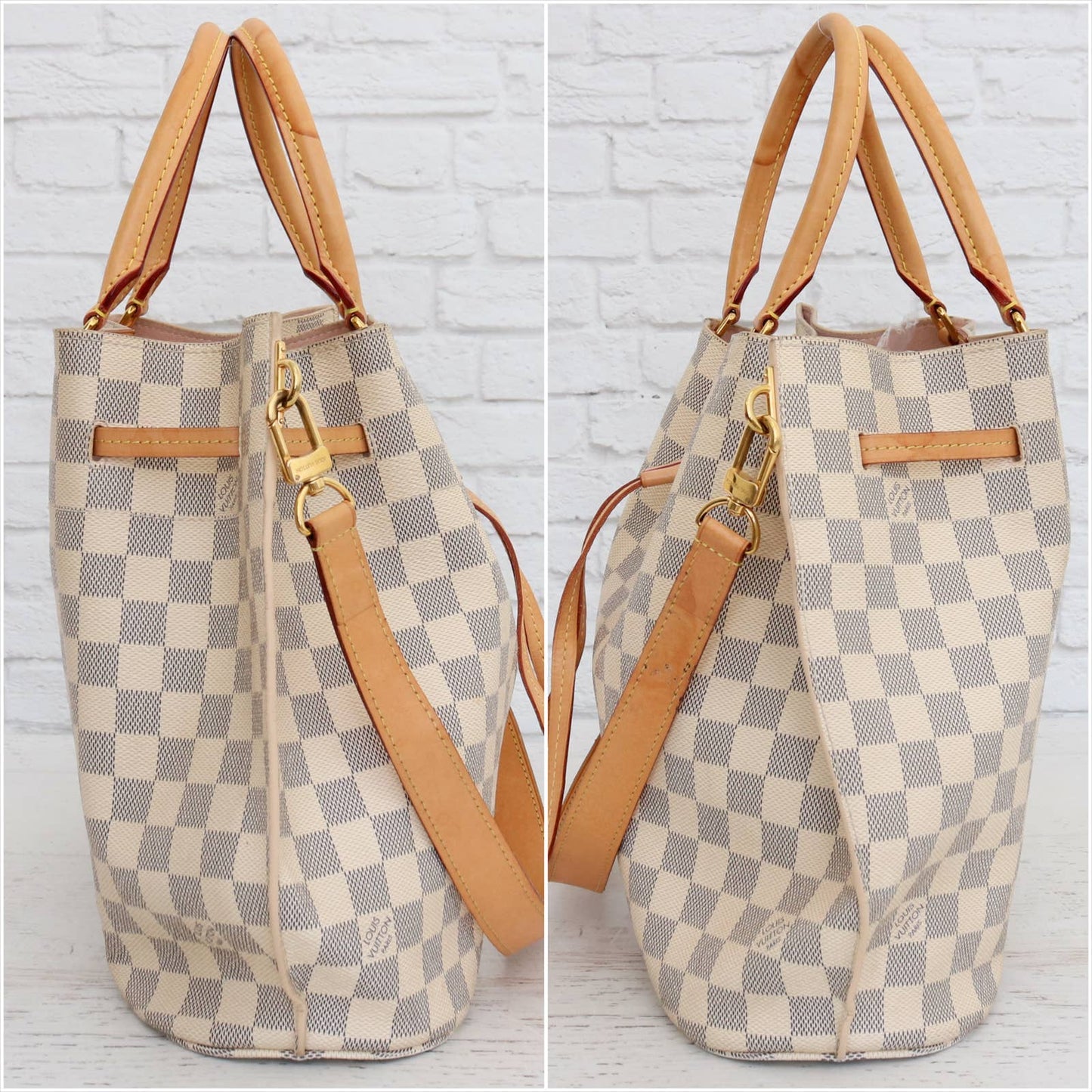 Louis Vuitton Girolata Damier Azur Bucket Shoulder Bag