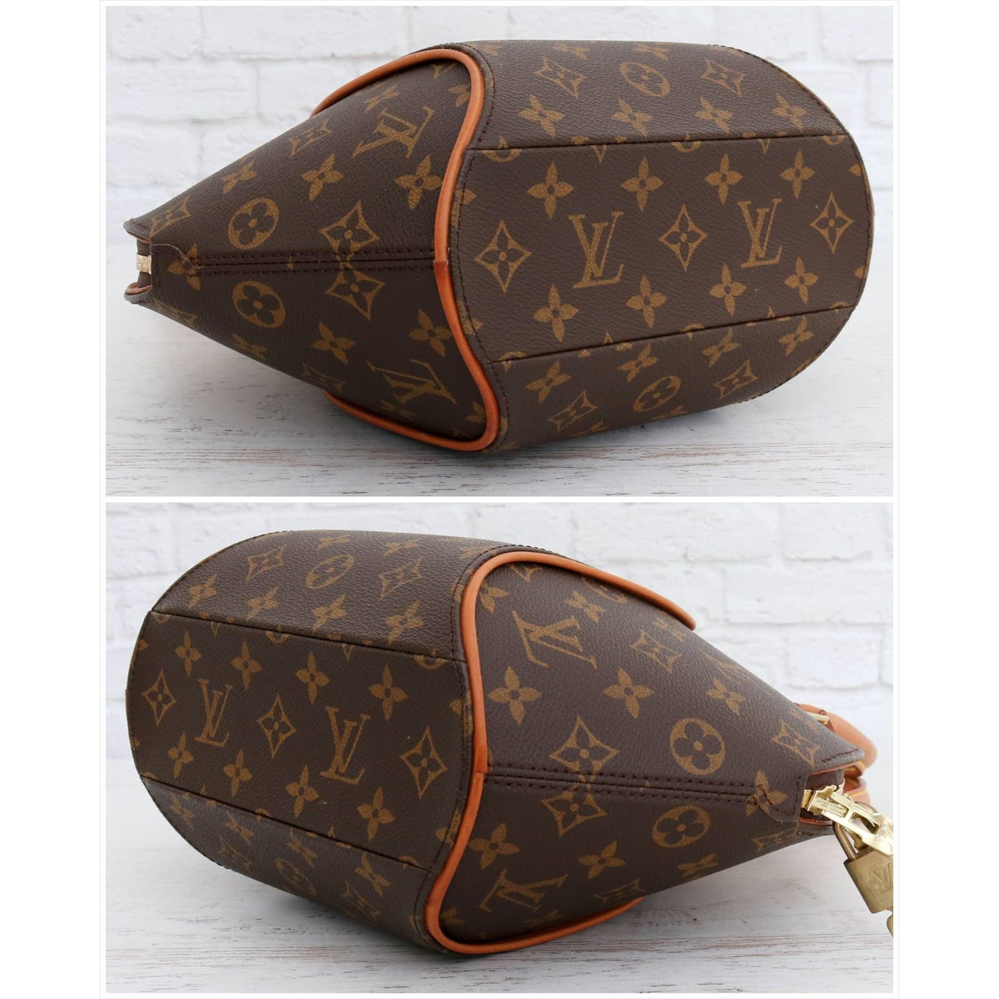 Louis Vuitton Ellipse PM Monogram Satchel Purse Handbag LV Leather Bag