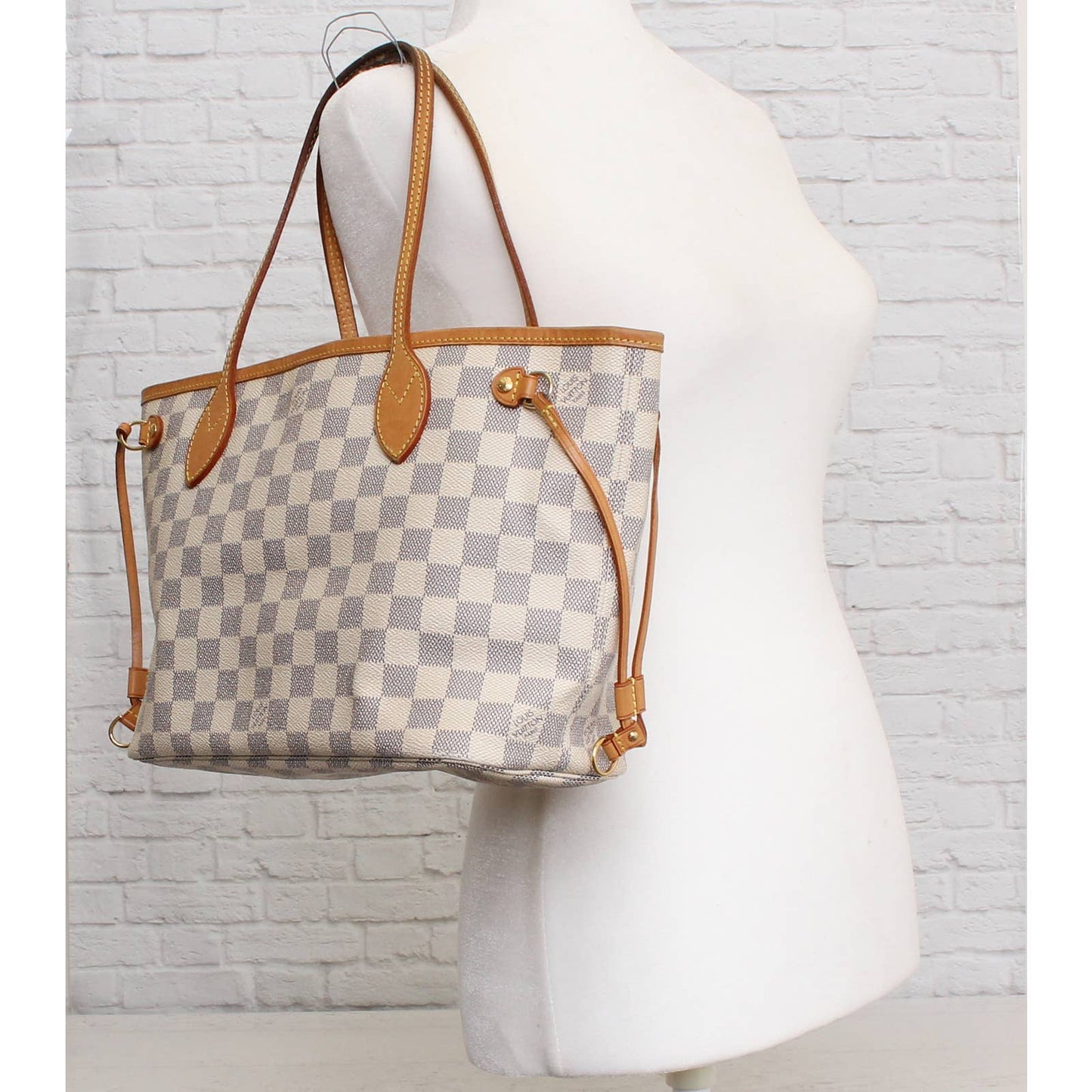 Louis Vuitton Neverfull PM Damier Azur Small Tote Shoulder Bag