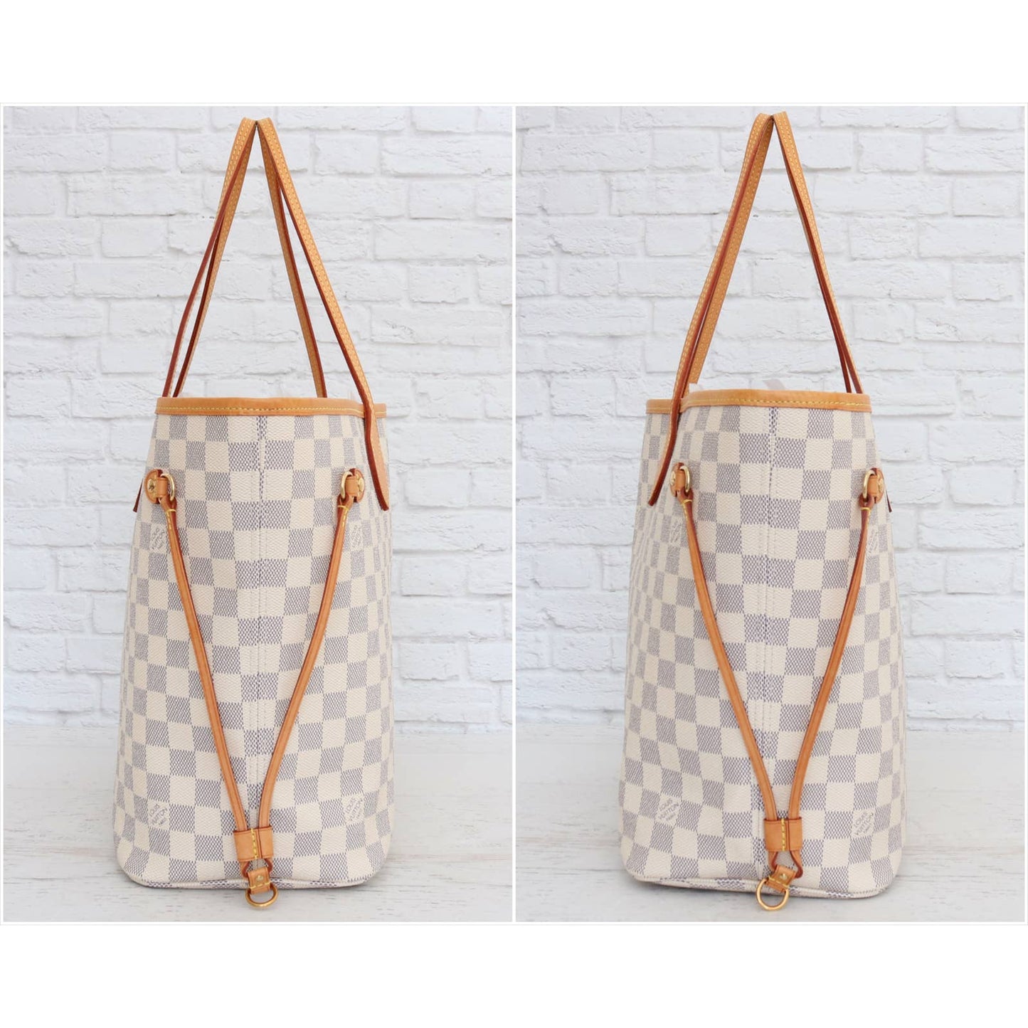 Louis Vuitton Neverfull MM Damier Azur Tote with Pouch