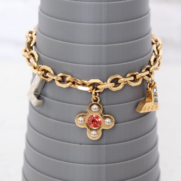 Louis Vuitton gold chain charm bracelet